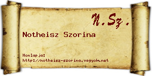 Notheisz Szorina névjegykártya